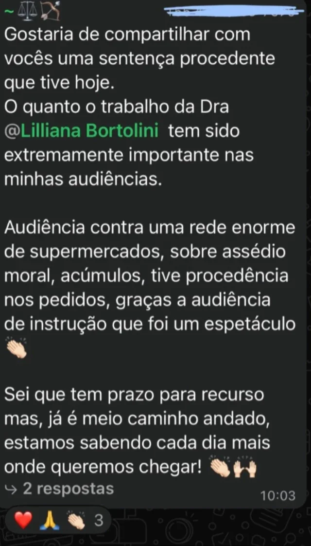 Depoimento de aluno