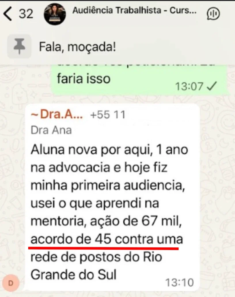 Depoimento de aluno