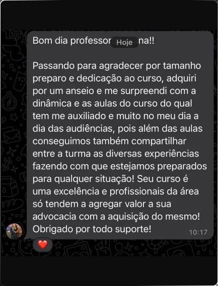 Depoimento de aluno
